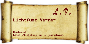 Lichtfusz Verner névjegykártya